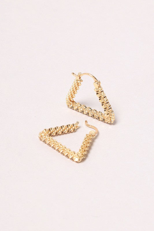 14K Gold-Dipped Triangle Plug Earrings